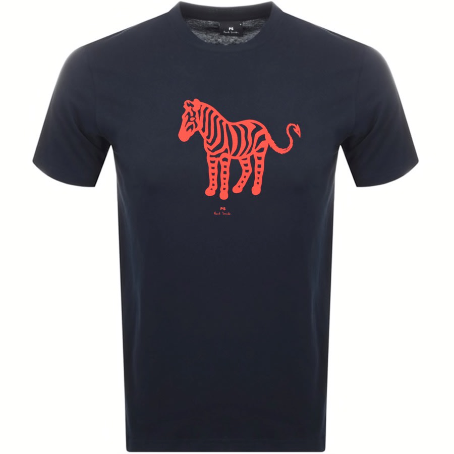 Alternative Image for ProductPS By Paul Smith Logo Devil Zebra T Shirt Navy1